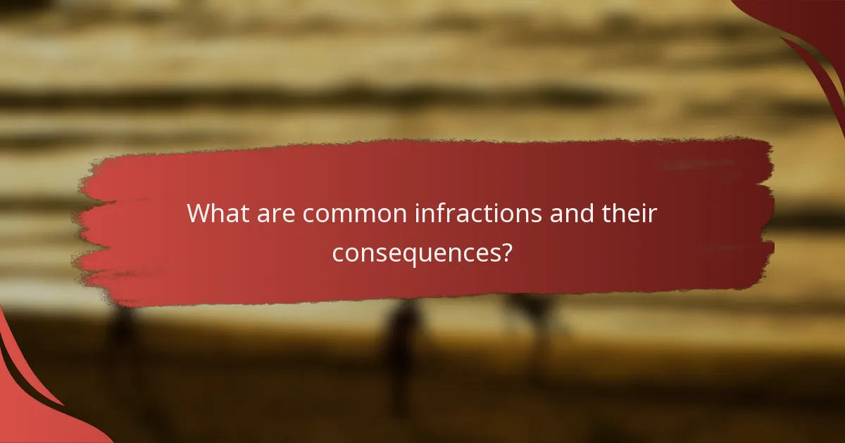 What are common infractions and their consequences?