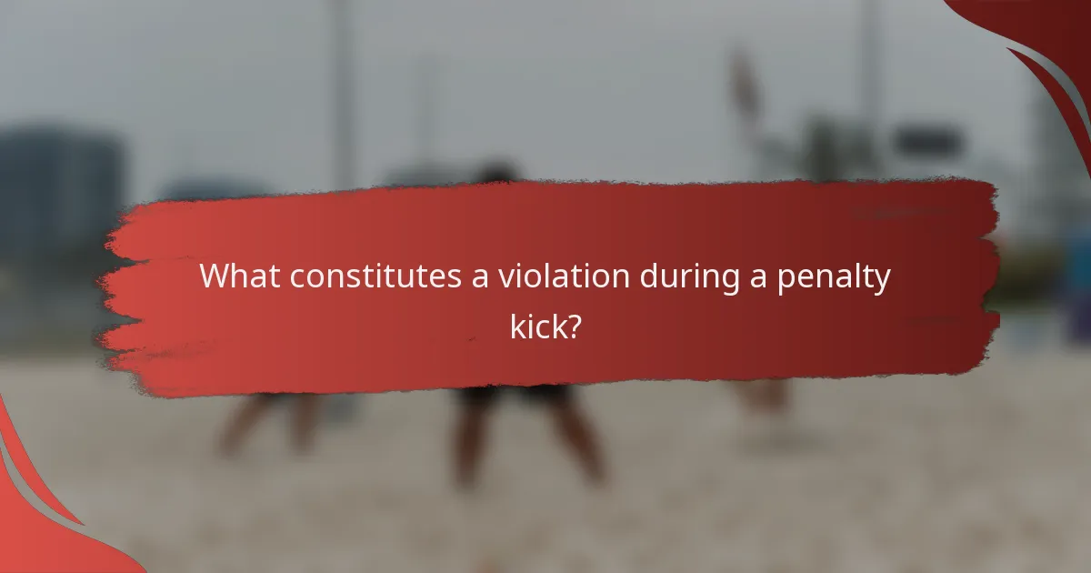What constitutes a violation during a penalty kick?