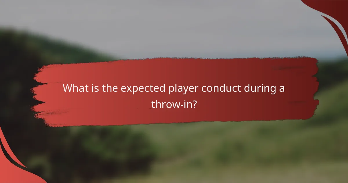 What is the expected player conduct during a throw-in?